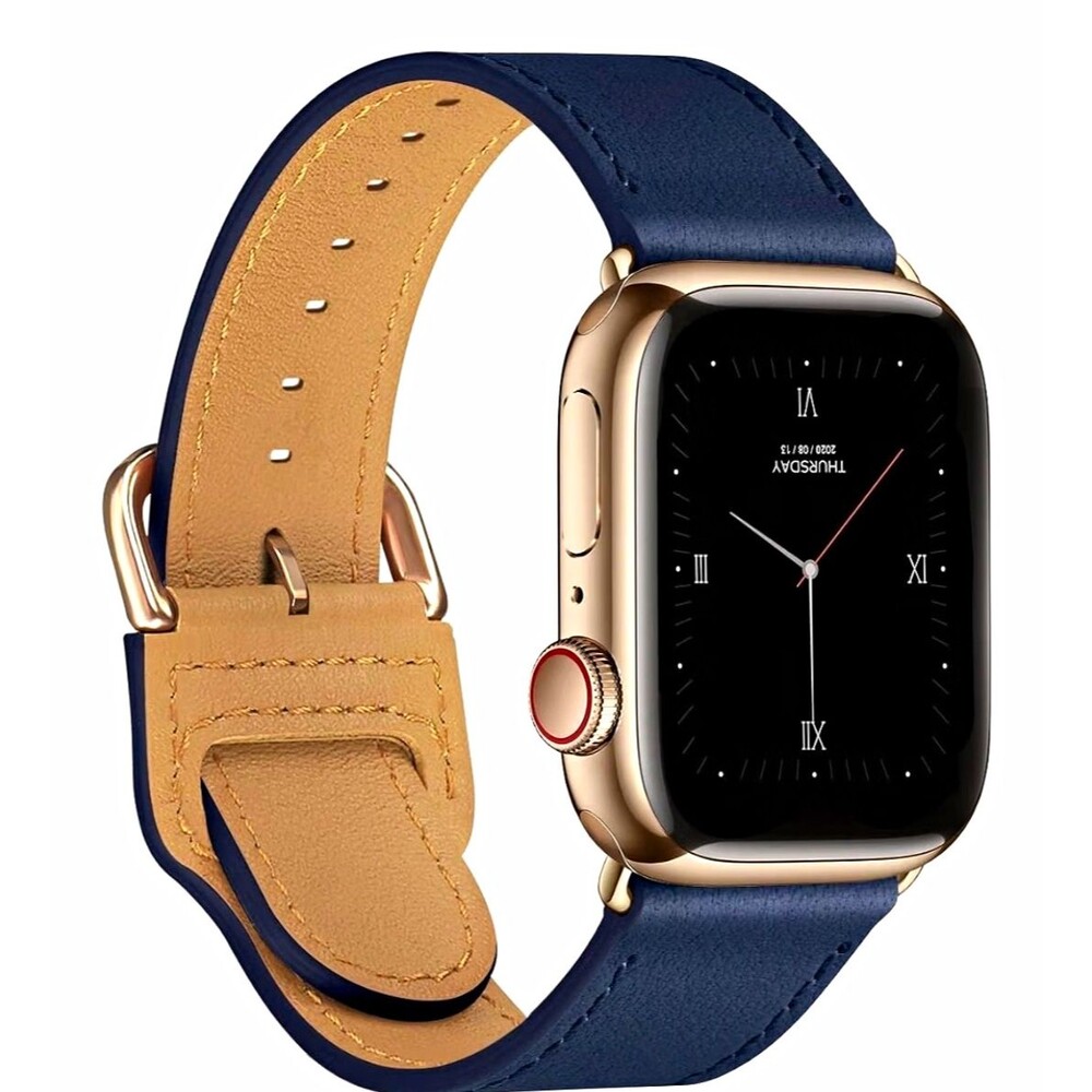 Thin Genuine Leather Bands Compatible with Apple Watch for Women Men